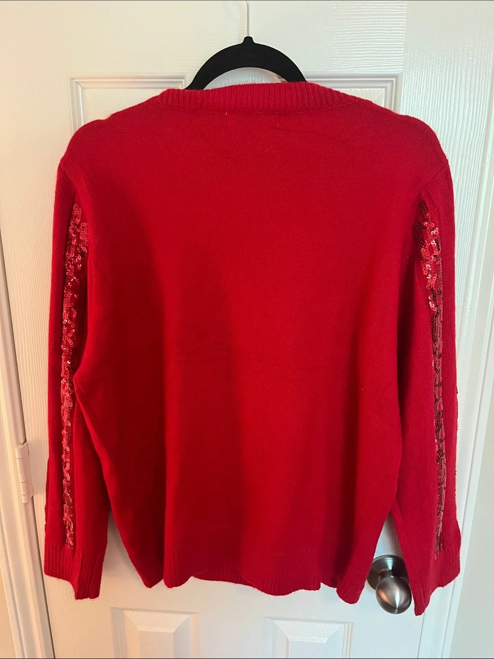 NWT Grace + Emma Red Glam Sequin Sweater - Picture 4 of 7
